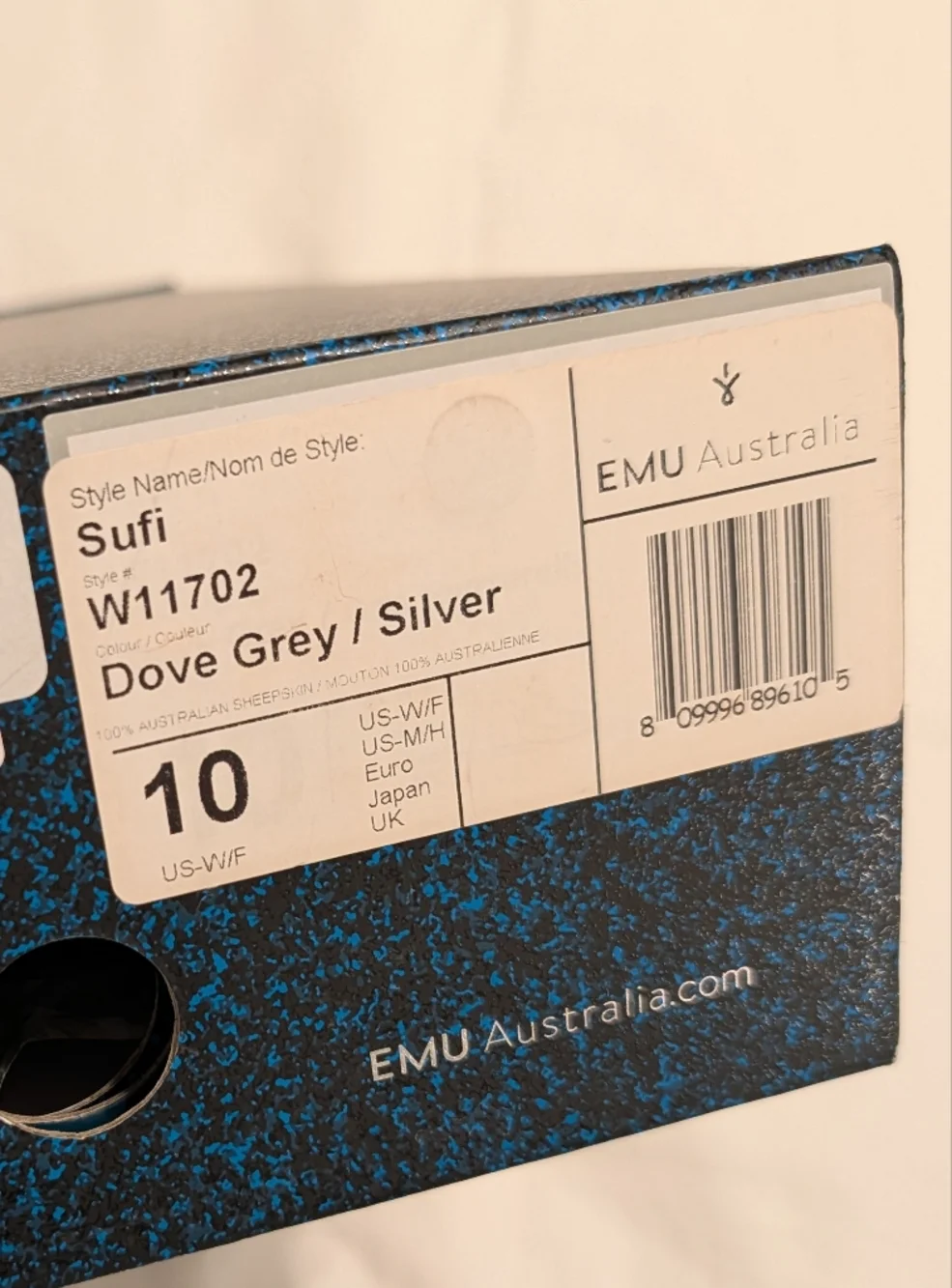 Emu Australia Sufi Bootie Dove Gray Silver Slip On Casual Suede Ankle Boot Sz 10